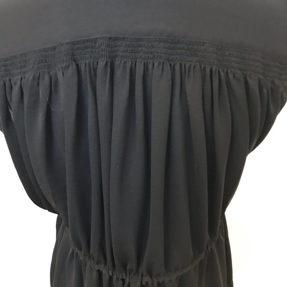 Banana Republic Black Drop Hem Tank Cinched Waist Button Up Blouse Size XXSP - Picture 5 of 7